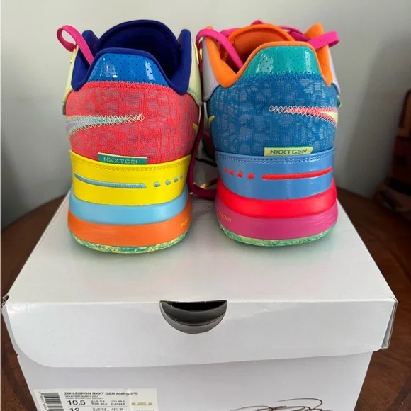 Nike LeBron NXXT Amped Multicolor Sneakers — Purple, Yellow, Pink & Blue Accents - Picture 3 of 8